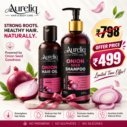 Aureliq Onion Hair Care Combo (Oil + Shampoo)